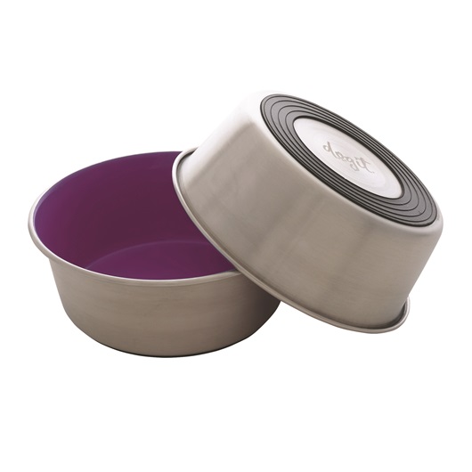 COMEDERO ESMALTADO VIOLETA ACERO INOX DOGIT 350ML