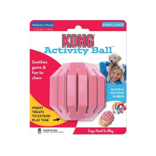 KONG PUPPY ACTIVITY BALL MEDIUM ROSA