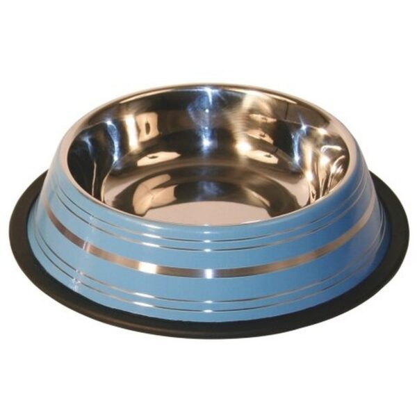 COMEDERO ACERO INOXIDABLE BESTIA PELUDA 0,4 CELESTE