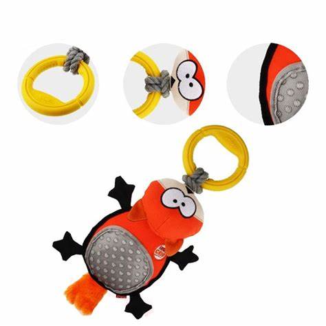 GIGWI IRON GRIP FOX PLUSH TUG TOY