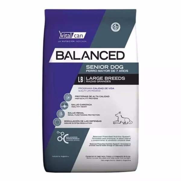 VITALCAN BALANCED PERRO SENIOR LARGE X 15 KG.