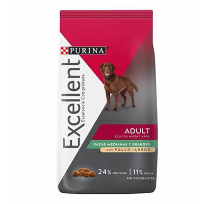 EXCELLENT DOG ADULT MED/LGE CHICKEN & RICE X 15 KG.